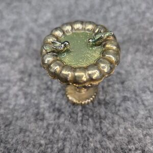 Rare Vintage Minature MONET BIRD BATH Hinged Enameled Trinket Box Good Shape